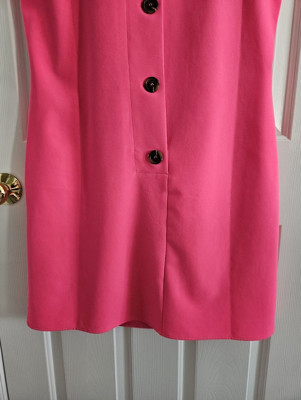 NWOT STS Sail To Sable Pink Cowl Neck Button Back Sleeveless Hydra Shift Dress - Picture 7 of 9